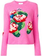 Allude Floral Knit Jumper - Pink & Purple