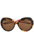 Balenciaga Eyewear Oversized Frame Sunglasses - Brown