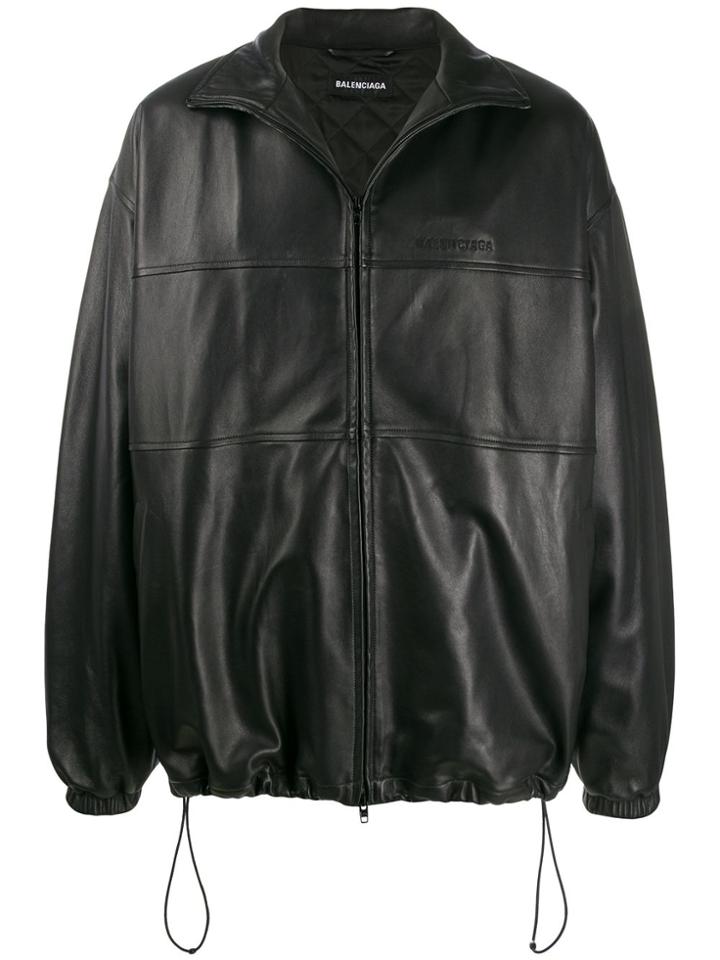 Balenciaga Panelled Bomber Jacket - Black