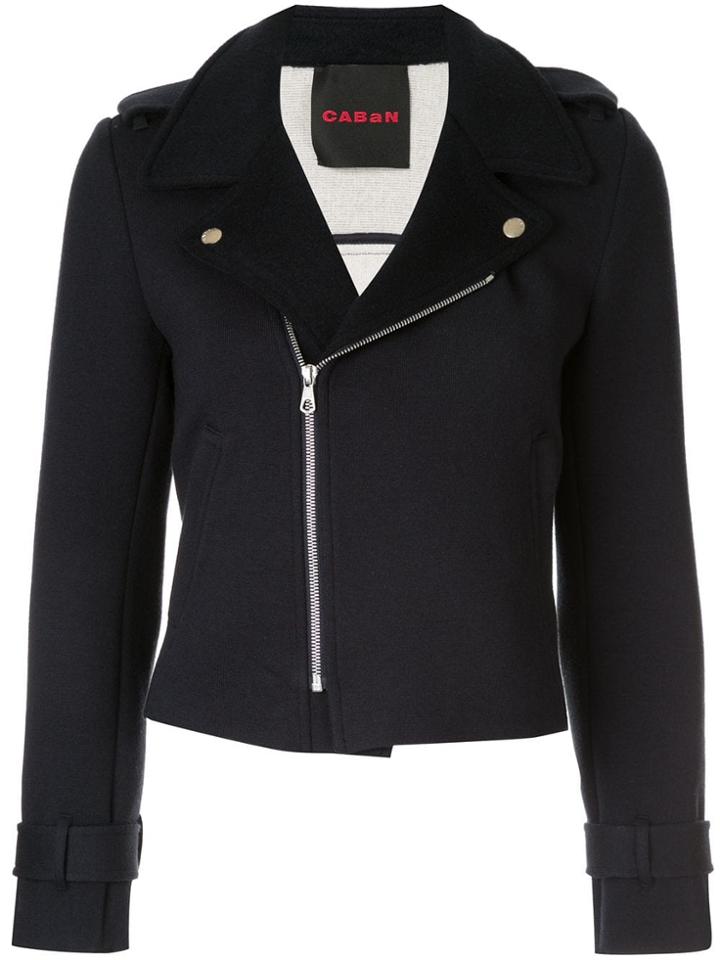 Caban Two Tone Biker Jacket - Blue