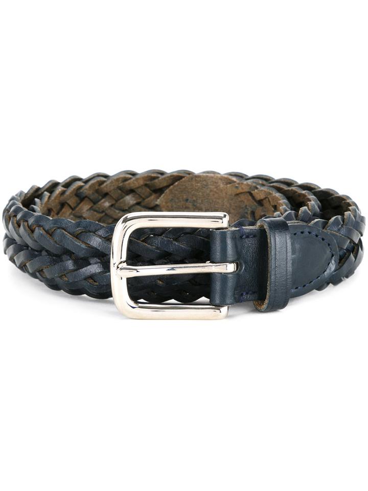 Whitehouse Cox Braided Belt, Men's, Size: 100, Blue, Calf Leather