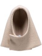 Jw Anderson Knitted Hooded Scarf - White