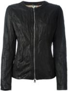 Giorgio Brato Snakeskin Effect Zipped Jacket, Women's, Size: 40, Black, Leather/nylon