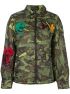 Diesel Camouflage Print Jacket, Women's, Size: Small, Green, Polyester/rayon