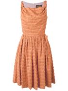 Vivienne Westwood Anglomania - Fringed Stripe Dress - Women - Cotton/polyester - 40, Nude/neutrals, Cotton/polyester
