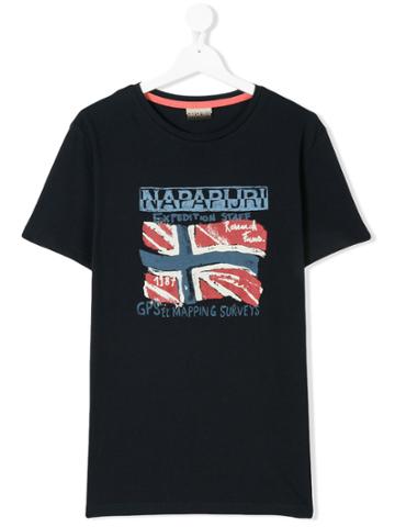 Napapjiri Kids Teen Flag-print T-shirt - Blue