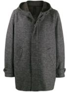 Harris Wharf London Hooded Zip Front Coat - Grey