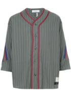 Facetasm Striped Baseball Shirt - Grey