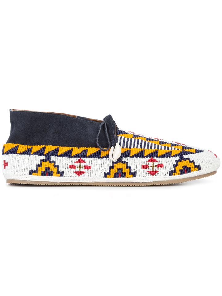 Figue Wolf Bead-embroidered Moccasins - Multicolour