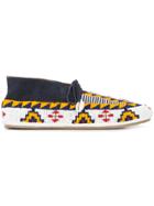 Figue Wolf Bead-embroidered Moccasins - Multicolour