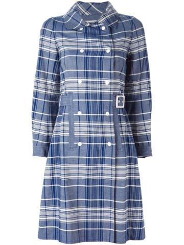 Courrèges Pre-owned Checked Trench Coat - Blue
