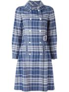 Courrèges Pre-owned Checked Trench Coat - Blue