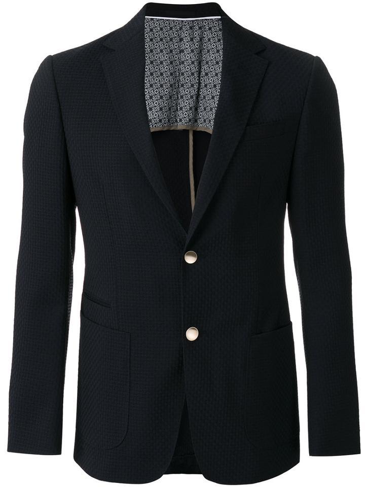 Z Zegna Woven Jacquard Blazer, Men's, Size: 50, Blue, Cotton/cupro/wool