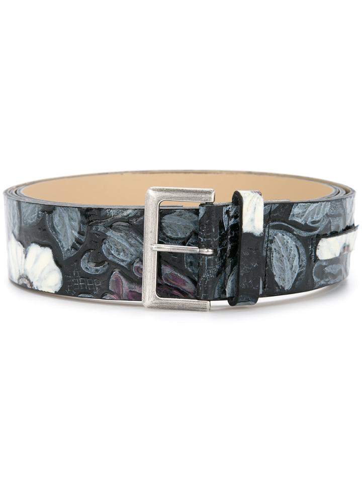 Mikio Sakabe Wide White Rose Buckle Belt - Blue