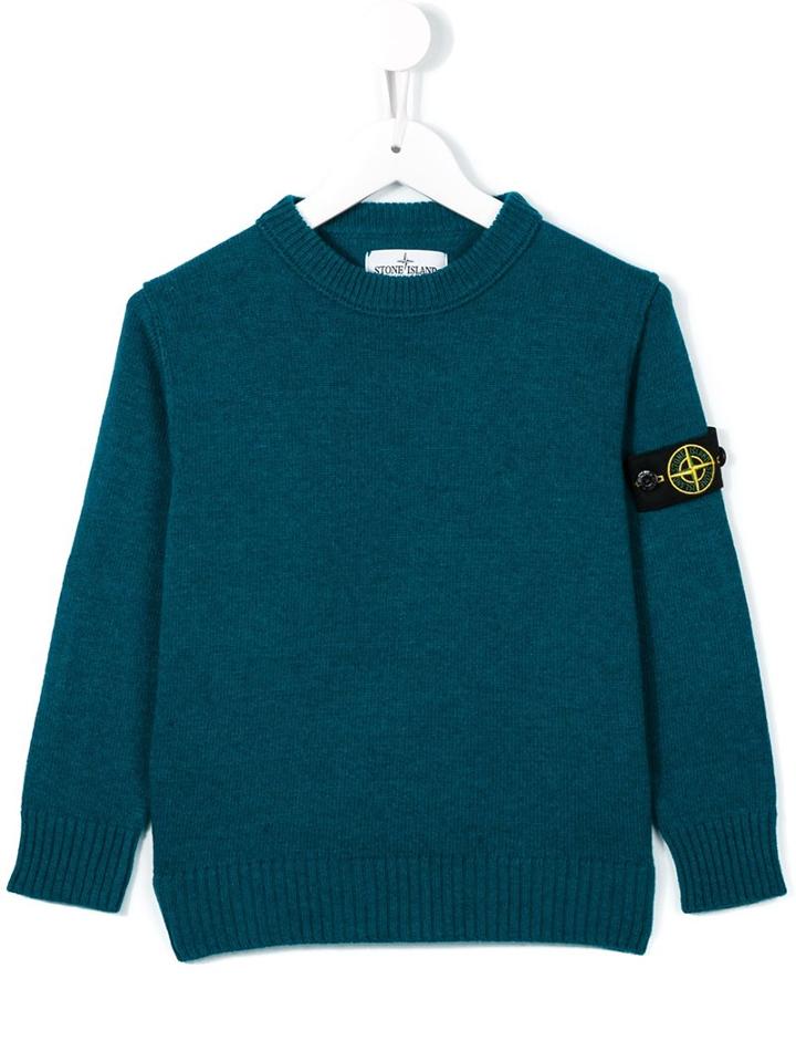 Stone Island Kids Crew Neck Jumper, Boy's, Size: 6 Yrs, Blue