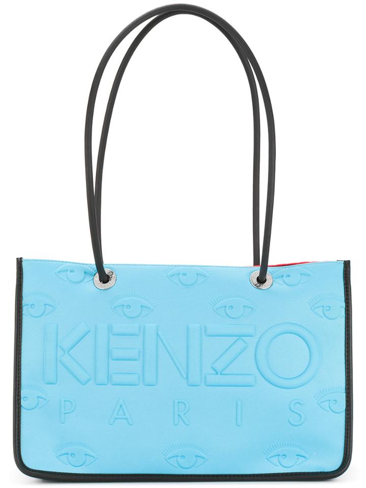 Kenzo Kenzo Embossed Boxy Tote - Blue