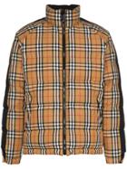 Burberry Reversible Check Logo Print Feather Down Puffer Jacket -