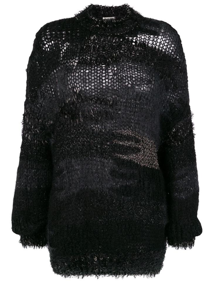 Saint Laurent Loose Knit Jumper - Black