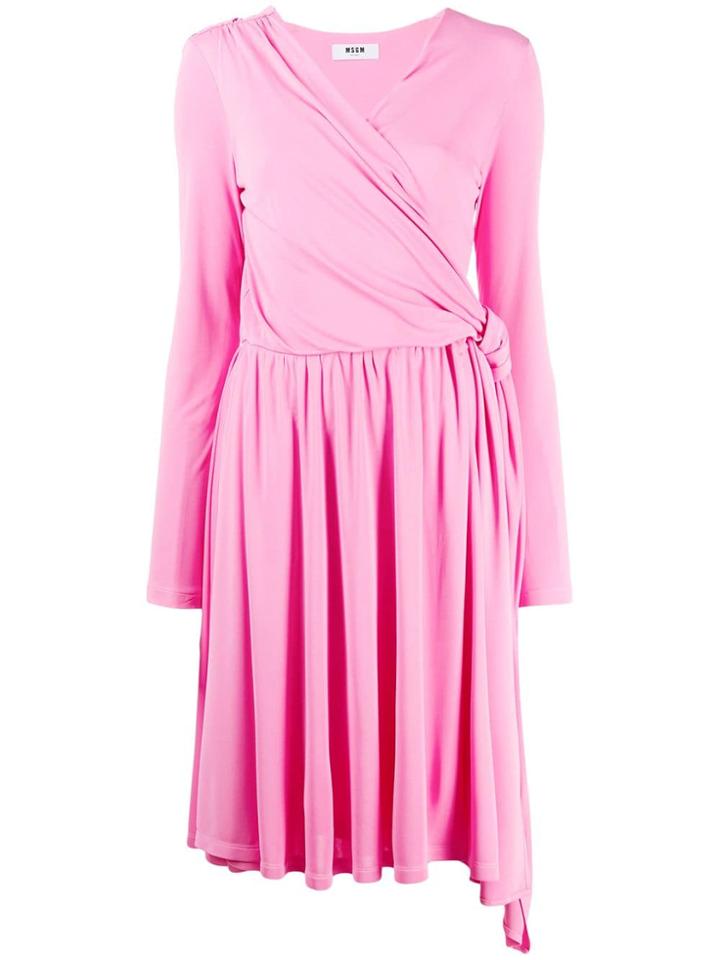 Msgm Knee Length Wrap Dress - Pink