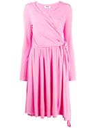 Msgm Knee Length Wrap Dress - Pink
