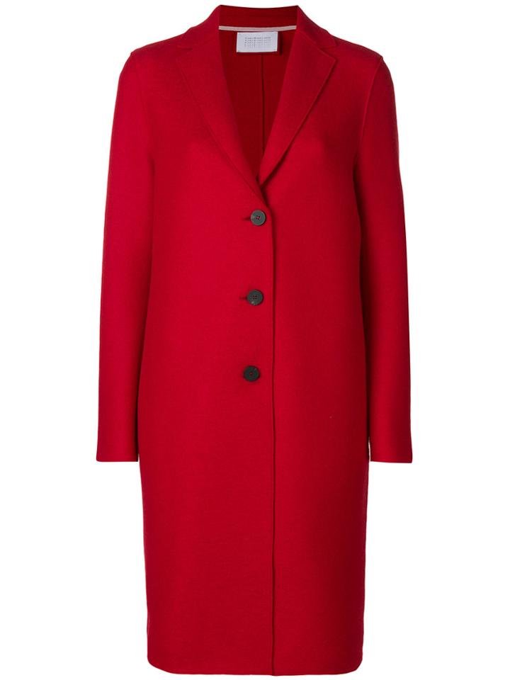 Harris Wharf London Classic Overcoat - Red
