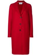 Harris Wharf London Classic Overcoat - Red