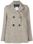 Semicouture Checked Double Breasted Jacket - Nude & Neutrals