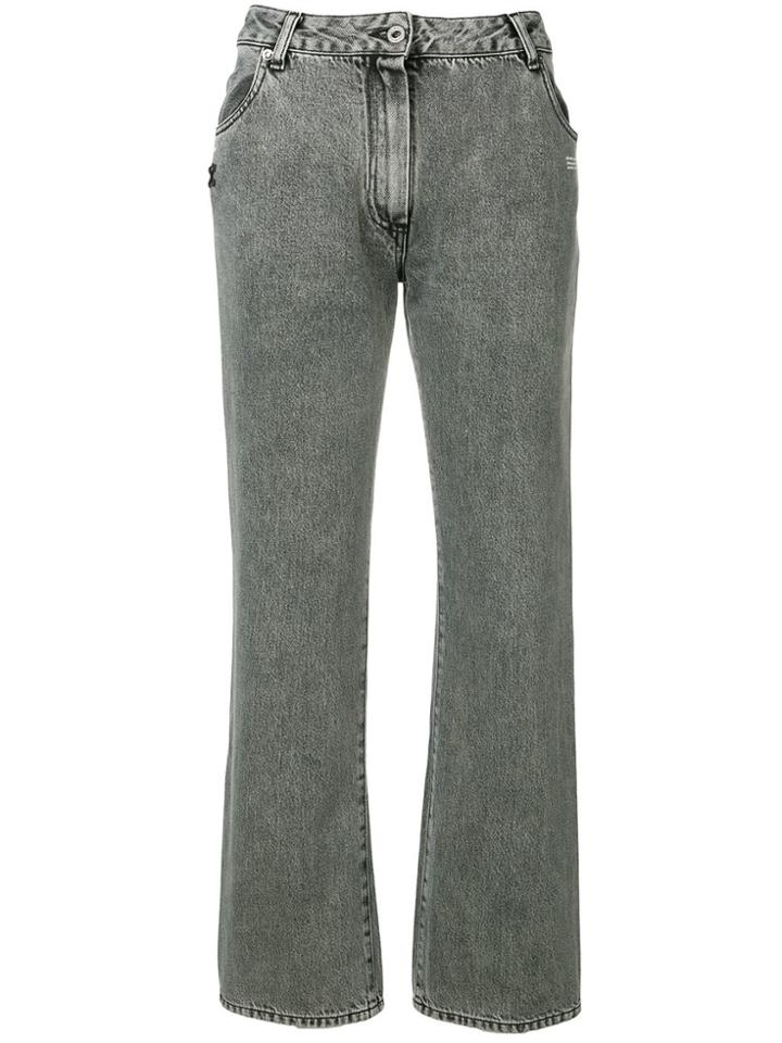 Off-white High Rise Flared Jeans - Grey