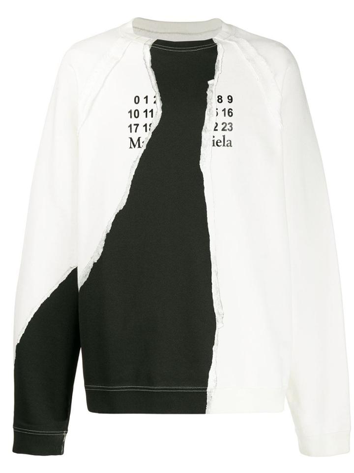 Maison Margiela Oversized Printed Sweatshirt - White
