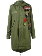 Mr & Mrs Italy Multipatch Parka, Women's, Size: Xxs, Green, Silk/cotton/polyamide/glass