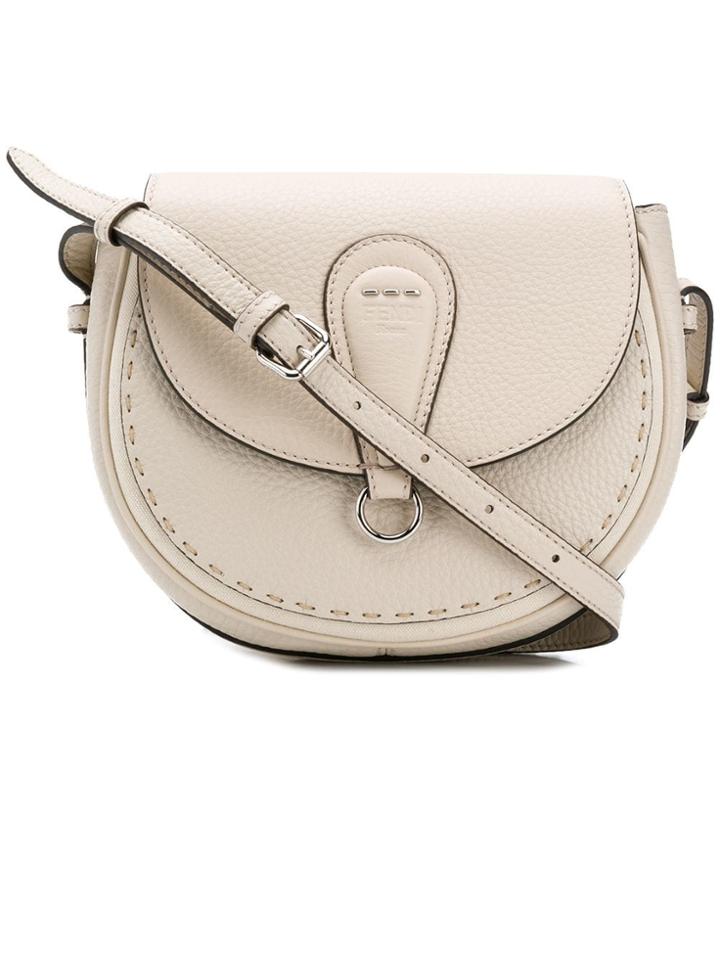 Fendi Stitch Detail Shoulder Bag - Neutrals