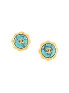 Chanel Pre-owned 1997 Floral Button Earrings - Gold
