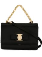 Salvatore Ferragamo 'ginny' Crossbody Bag, Women's, Black, Calf Leather/silk