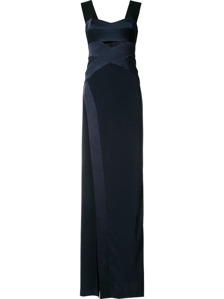 Galvan Cut-out Chest Maxi Dress, Women's, Size: 34, Blue, Polyester/spandex/elastane/triacetate