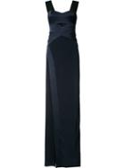 Galvan Cut-out Chest Maxi Dress, Women's, Size: 34, Blue, Polyester/spandex/elastane/triacetate