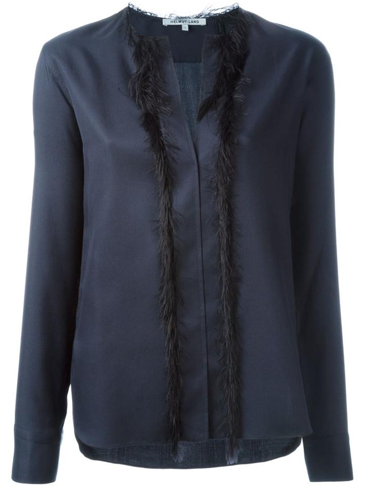 Helmut Lang Fringed Trim Longsleeved Top