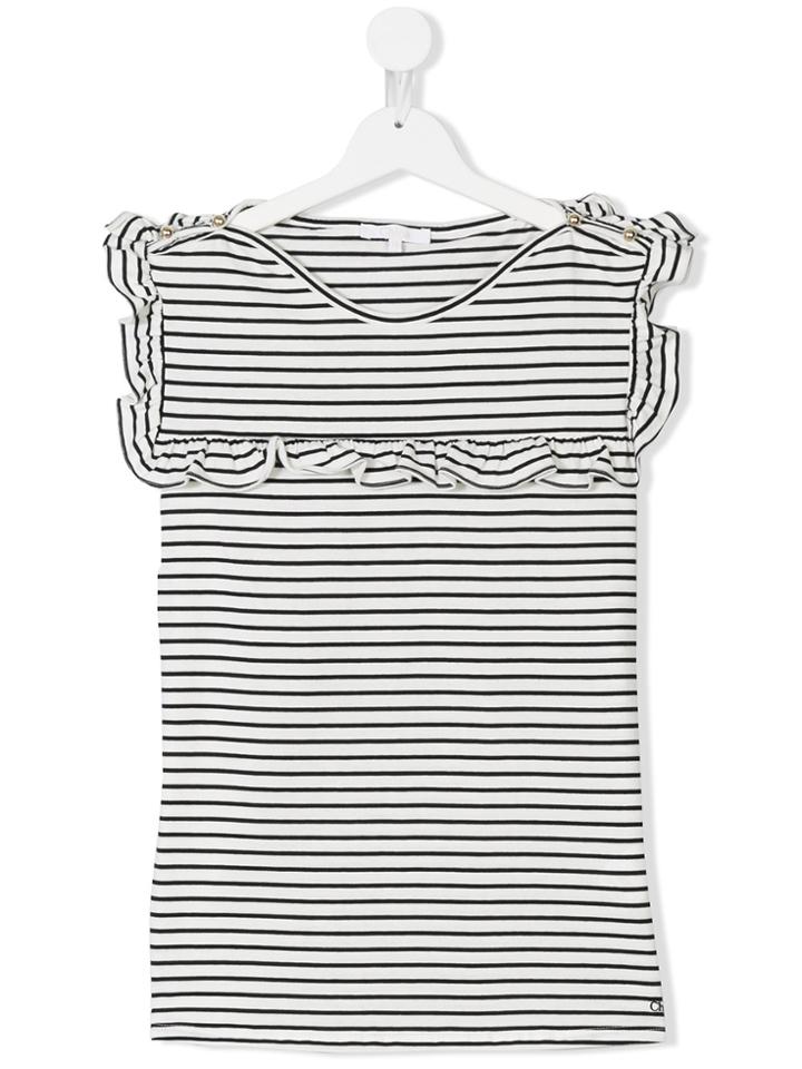 Chloé Kids Teen Nautical Bib T-shirt - White