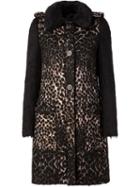 Lanvin Contrast Sleeve Coat, Women's, Size: 38, Black, Silk/acrylic/polyamide/deer Horn