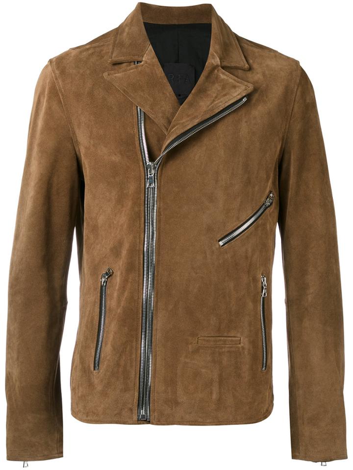Rta Off Centre Zip Jacket - Nude & Neutrals