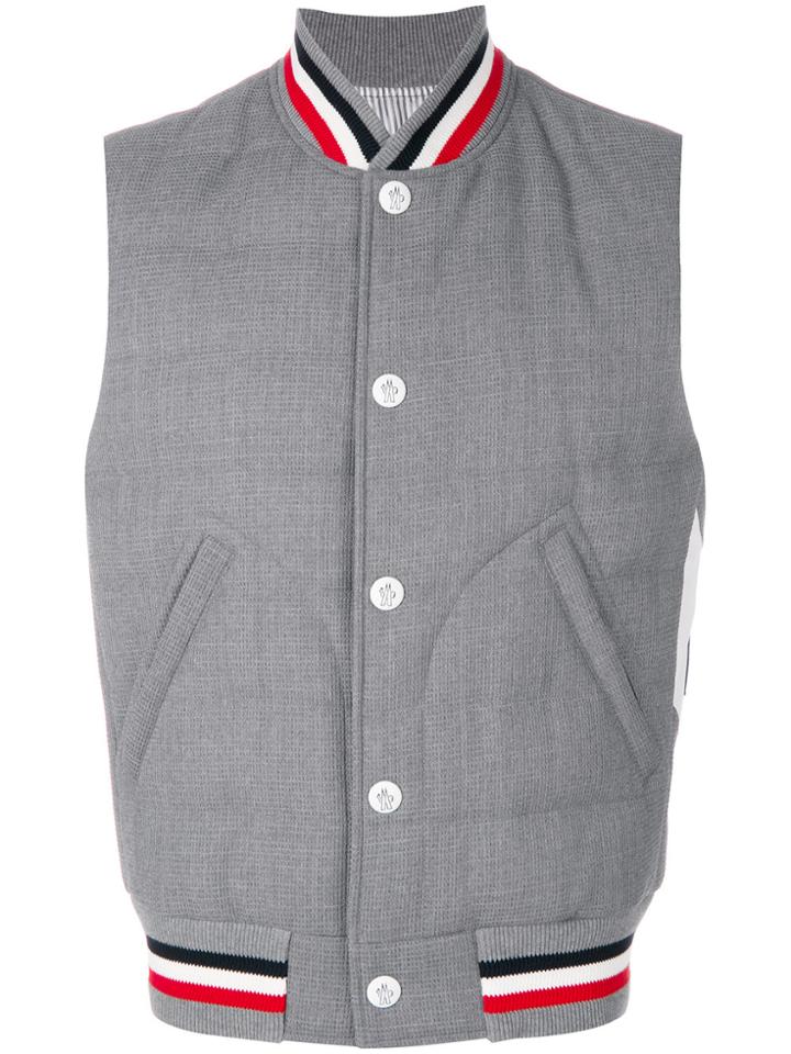 Moncler Gamme Bleu Contrast-trim Padded Gilet - Grey