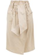 Isolda Ester Midi Lace-up Skirt - Nude & Neutrals