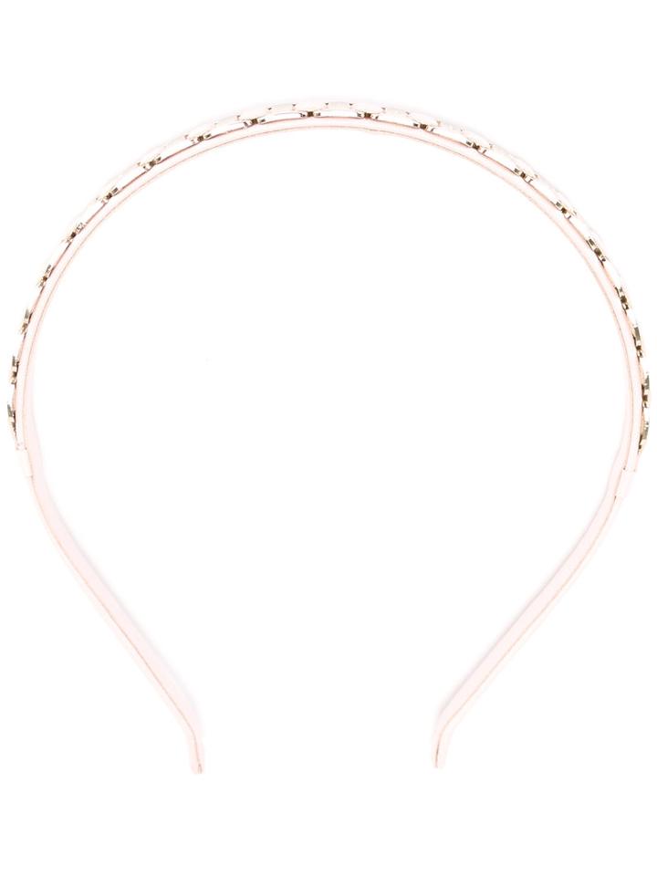 Salvatore Ferragamo Chain Headband, Women's, Pink/purple, Calf Leather/brass