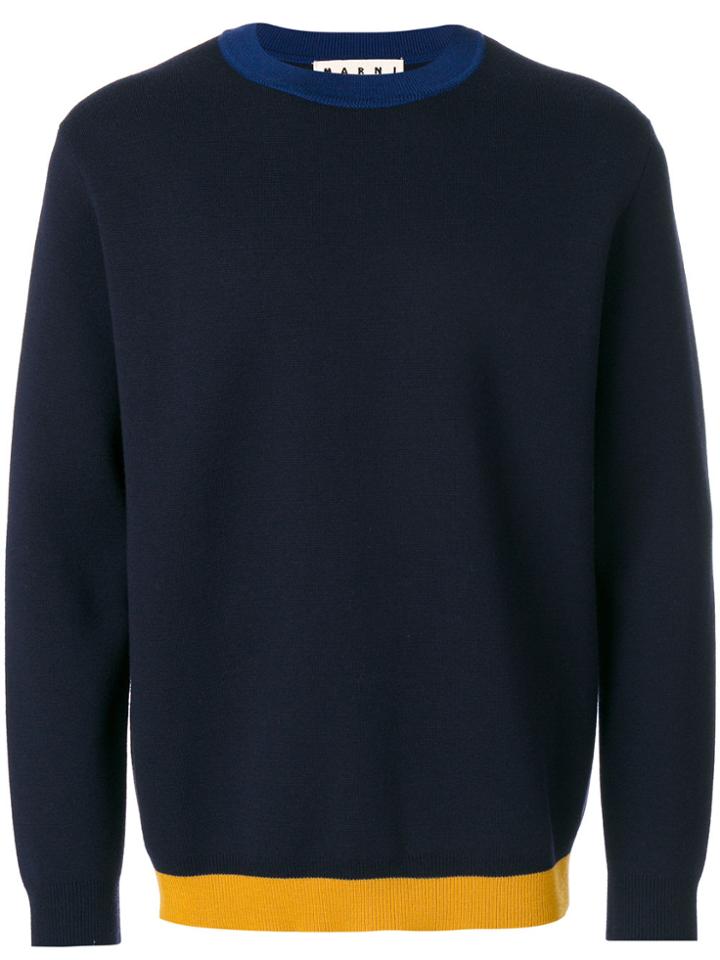 Marni Contrast Trim Sweater - Blue