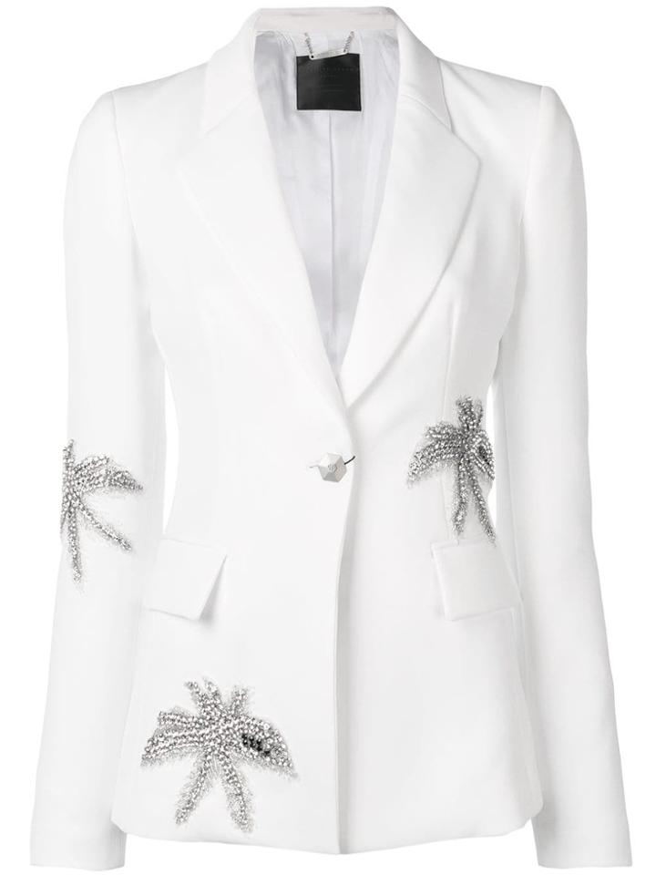 Philipp Plein Embellished Formal Blazer - White