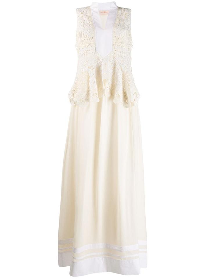 Tory Burch Lace Top Dress - Neutrals