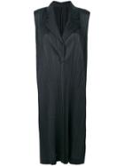 Pleats Please By Issey Miyake Pleated Long Blazer - Black