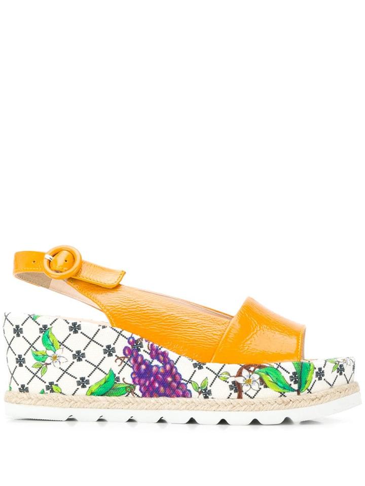 Hogl Floral Print Sole Sandals - Yellow