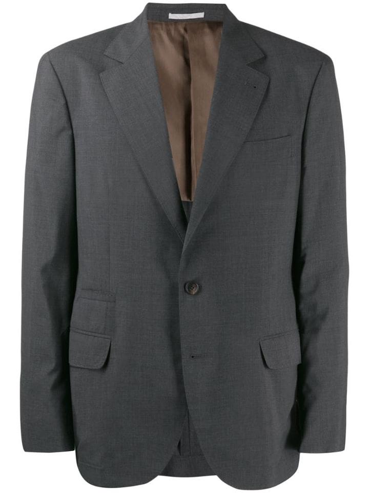 Brunello Cucinelli Micro-check Suit Jacket - Grey