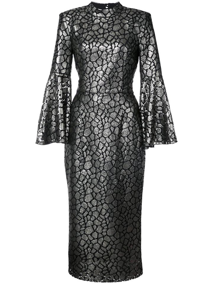 Fitted Midi Dress - Women - Polyester - 12, Grey, Polyester, Rebecca Vallance