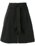 Barena Tie Waist Shorts - Black